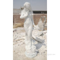 White marble stone garden lady statue